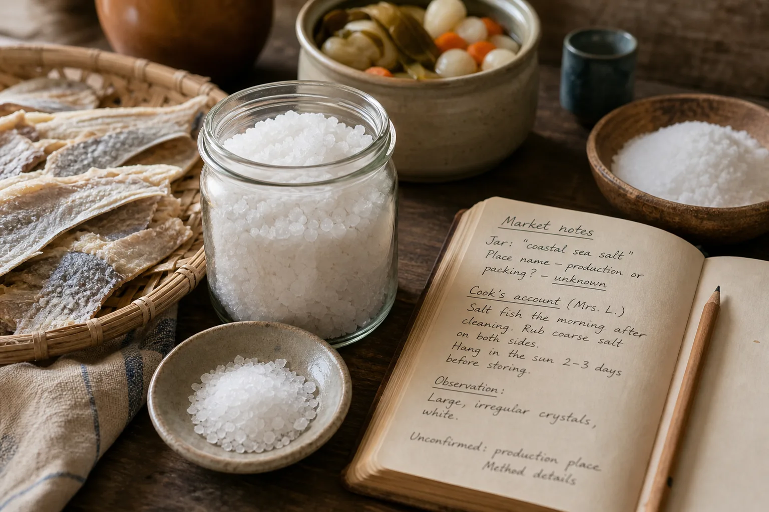 AI-generated editorial illustration for How Salt’s Origins Shape Local Cooking Customs